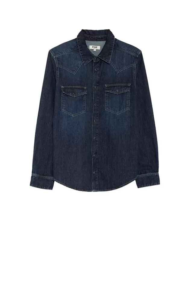 Shirts And Blouses | Five Jeans CHEMISE 614 CAMOMILLE Darkblue